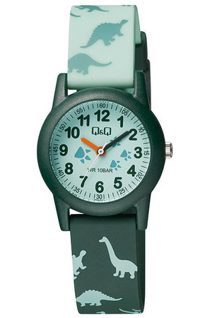 Zegarek QQ VR99-010 Dziecięcy Zielony Dinozaury