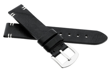 Skórzany pasek do zegarka 22 mm JVD R41801-22 czarny
