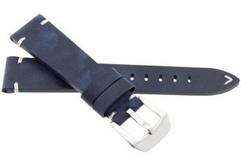 Skórzany pasek do zegarka 22 mm JVD R42109-22 granatowy
