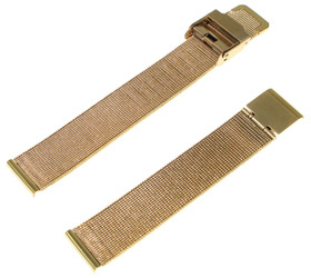 Bransoleta stalowa do zegarka Diloy MESH05-16-FB 16 mm złota