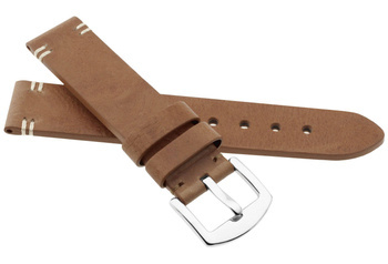 Skórzany pasek do zegarka 22 mm JVD R41810-22 ciemnobeżowy