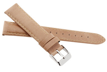 Skórzany pasek do zegarka 22 mm JVD R41517-22 beżowy