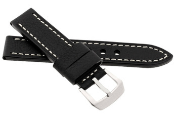 Skórzany pasek do zegarka 20 mm JVD R41201-20 czarny