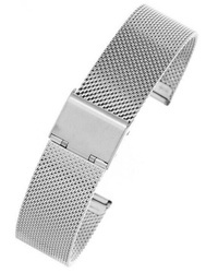 Bransoleta stalowa do zegarka 24 mm Jordan Kerr HQ04 S-24 srebrna siatkowa mesh