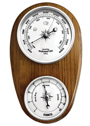 Barometr higrometr analogowy drewniany JVD BA231.11 12x21 cm