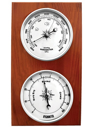 Barometr higrometr analogowy drewniany JVD BA232.41 13x24 cm