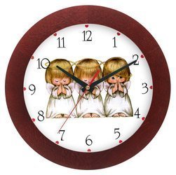 Drewniany zegar ścienny z aniołkami Atrix ATW300A1 MAH SW 30 cm