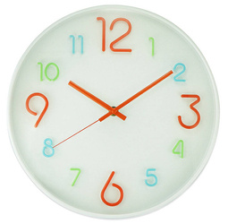 Kolorowy zegar ścienny MPM E01.3459.00 fi 29,5 cm