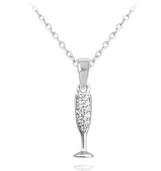 Naszyjnik srebrny rodowany Minet JMAN0220SN45 szampan