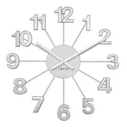 Zegar ścienny Lavvu LCT5000 srebrny mat, średnica 42 cm