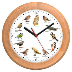 Zegar z głosami ptaków Atrix ATW301PK3 SW JD Drewniany