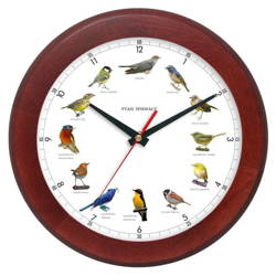 Zegar z głosami ptaków Atrix ATW301PT1 MH Drewniany