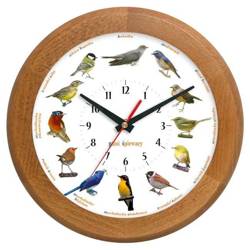 Zegar z głosami ptaków Atrix ATW301PT2 JD Drewniany